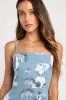 Feeling Elegant Slate Blue Floral Print Lace-Up Slit Maxi Dress sold by Lulus
