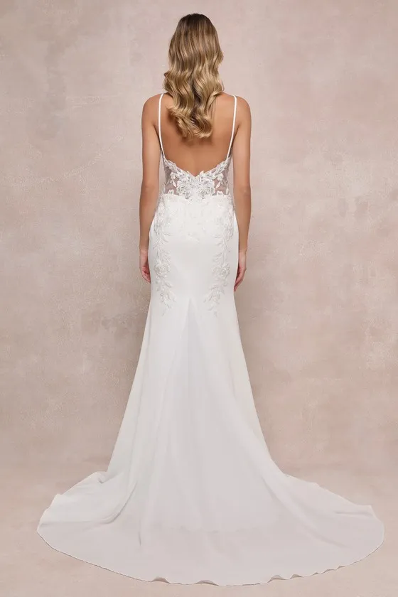 Vision of Romance White Sheer Mesh Embroidered Sequin Maxi Dress sold by Lulus product image thumbnail 2