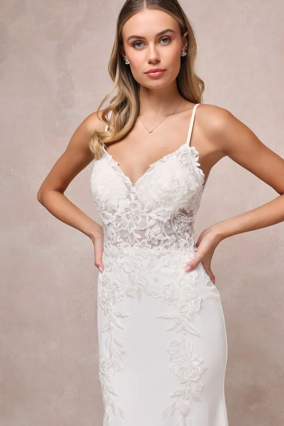 Vision of Romance White Sheer Mesh Embroidered Sequin Maxi Dress sold by Lulus product image thumbnail 3