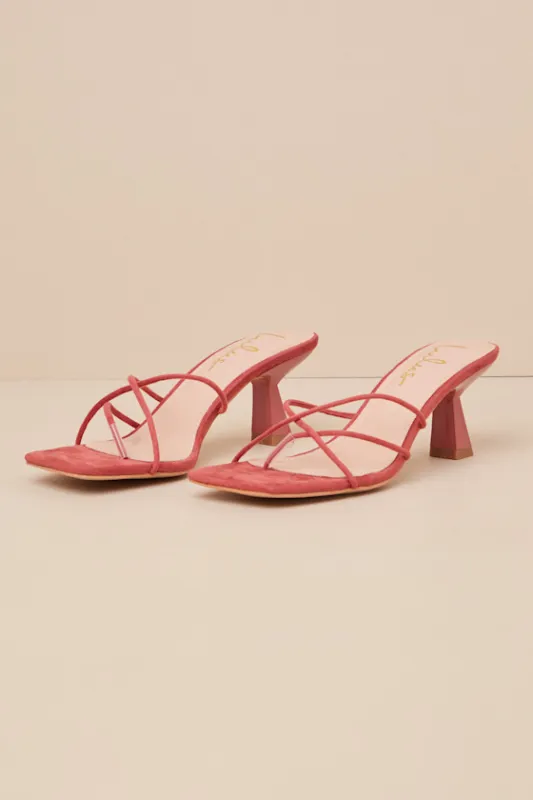 Annya Mauve Suede Strappy High Heel Slide Sandals sold by Lulus