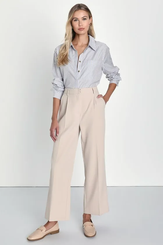 Refined Aesthetic Blue and White Striped Button-Up Top sold by Lulus product image thumbnail 3