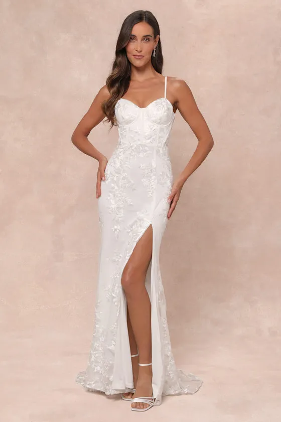 Ethereal Elegance White Embroidered Lace-Up Maxi Dress sold by Lulus product image thumbnail 2