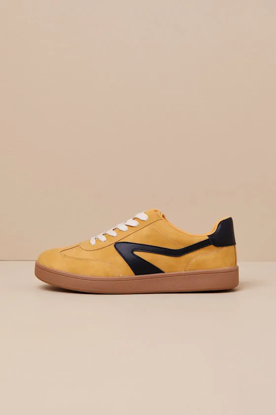 Voyage Mustard Color Block Suede Lace-Up Sneakers sold by Lulus product image thumbnail 3