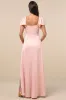 Ultimate Sweetness Light Pink Satin Flutter Sleeve Maxi Dress sold by Lulus