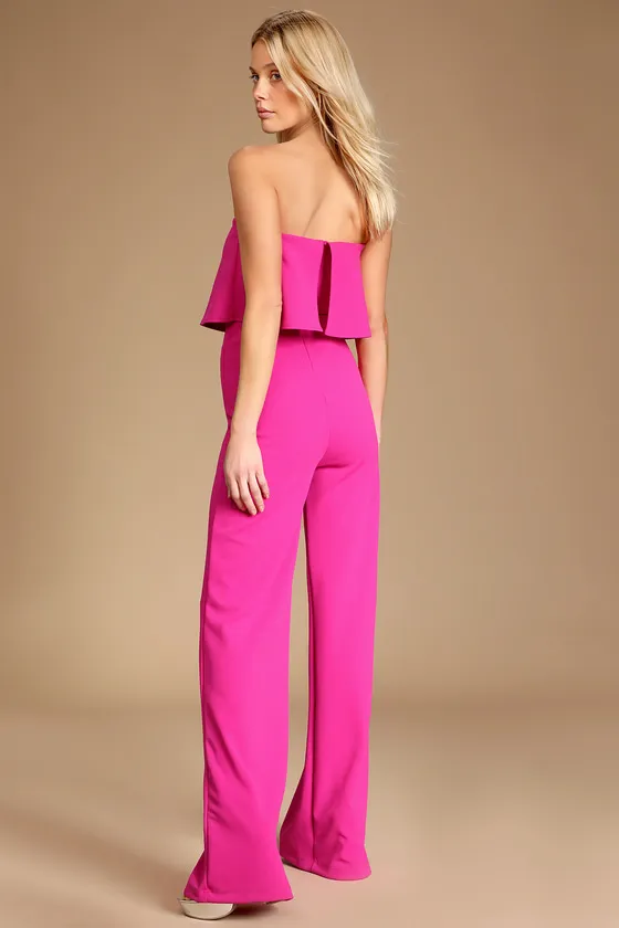 Power of Love Magenta Strapless Jumpsuit sold by Lulus product image thumbnail 3