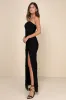 Ravishing Appeal Black 3D Floral Applique Strapless Maxi Dress sold by Lulus