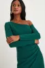 Elegant Sensation Emerald Green Asymmetrical Pleated Maxi Dress sold by Lulus