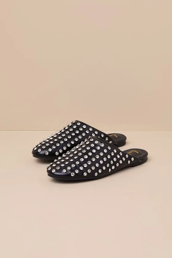 Calley Black Rhinestone Slides sold by Lulus product image thumbnail 2