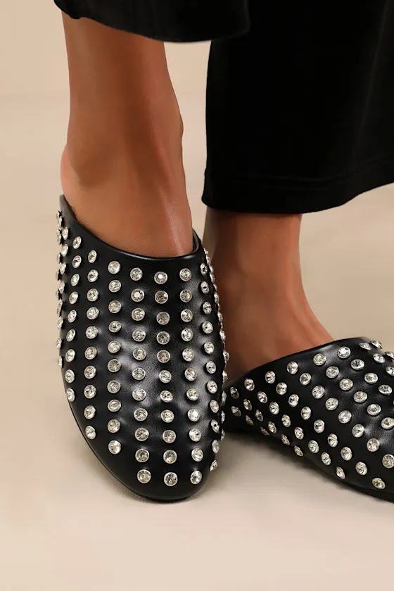 Calley Black Rhinestone Slides sold by Lulus product image thumbnail 3