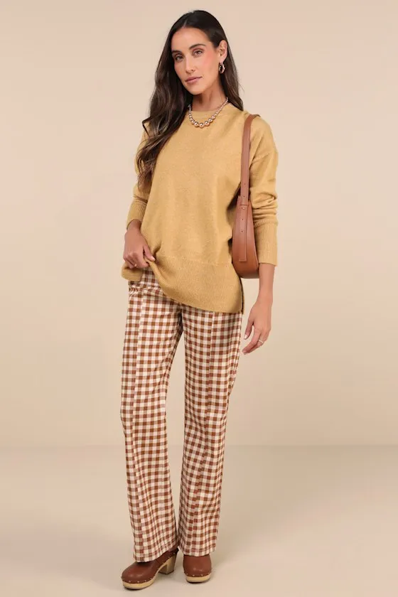 Autumn Allure Yellow Crew Neck Oversized Pullover Sweater sold by Lulus product image thumbnail 2