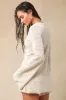 Antoine Cream Crochet Long Sleeve Tie-Front Swim Cover-Up Top sold by Lulus