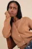 Toasty Babe Tan Knit Button-Up Cropped Cardigan sold by Lulus