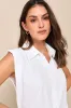 Chic Candidate White Collared Sleeveless Button-Up Top sold by Lulus