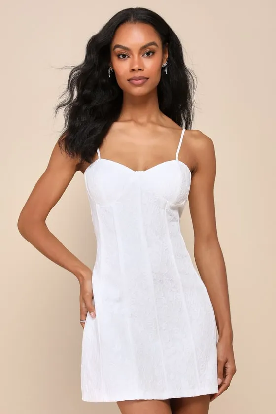 Dainty Personality Ivory Lace Seamed Bustier Mini Dress sold by Lulus product image thumbnail 2