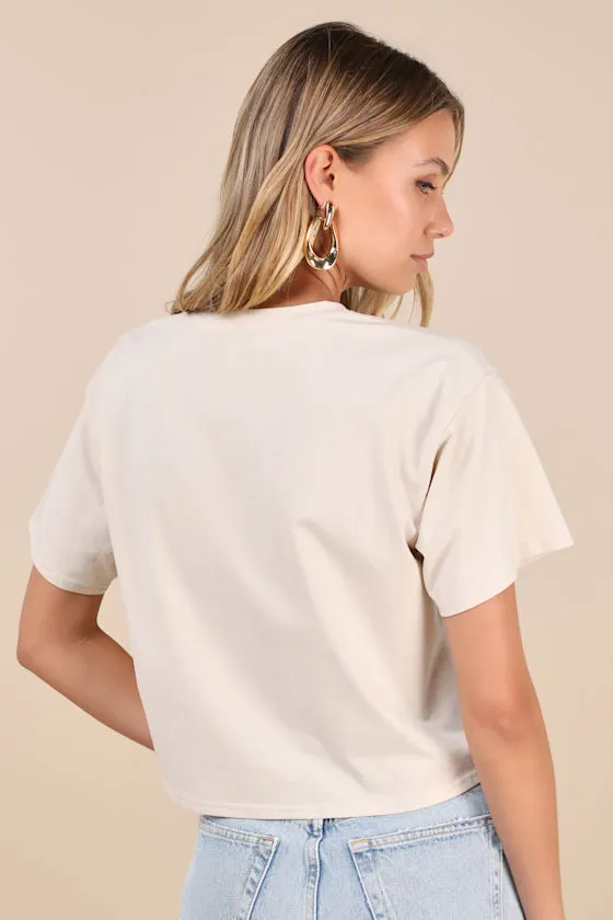 Howdy Hottie Beige Embroidered Graphic Tee sold by Lulus product image thumbnail 3