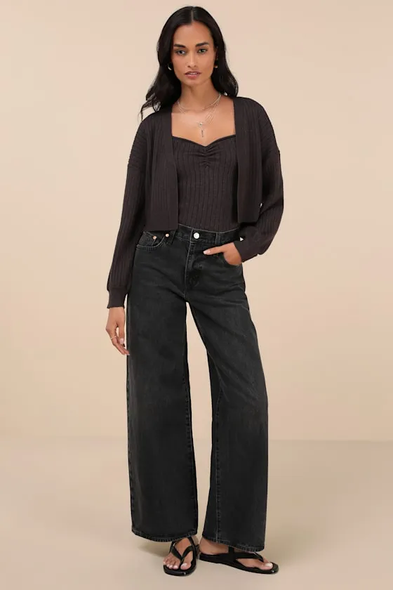 Cutest Duet Charcoal Knit Cami Top and Cardigan Sweater Set sold by Lulus product image thumbnail 3