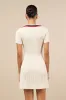 Upscale Ideal Beige Cable Knit Short Sleeve Sweater Mini Dress sold by Lulus