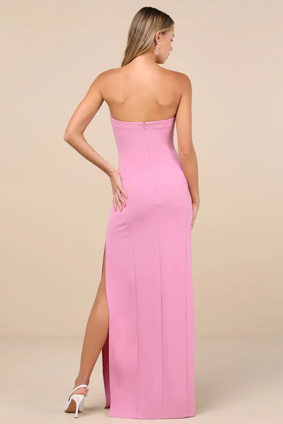 Infamous Icon Light Pink Strapless Column Maxi Dress sold by Lulus product image thumbnail 2