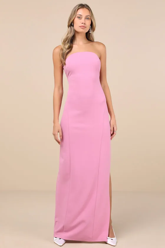 Infamous Icon Light Pink Strapless Column Maxi Dress sold by Lulus product image thumbnail 3