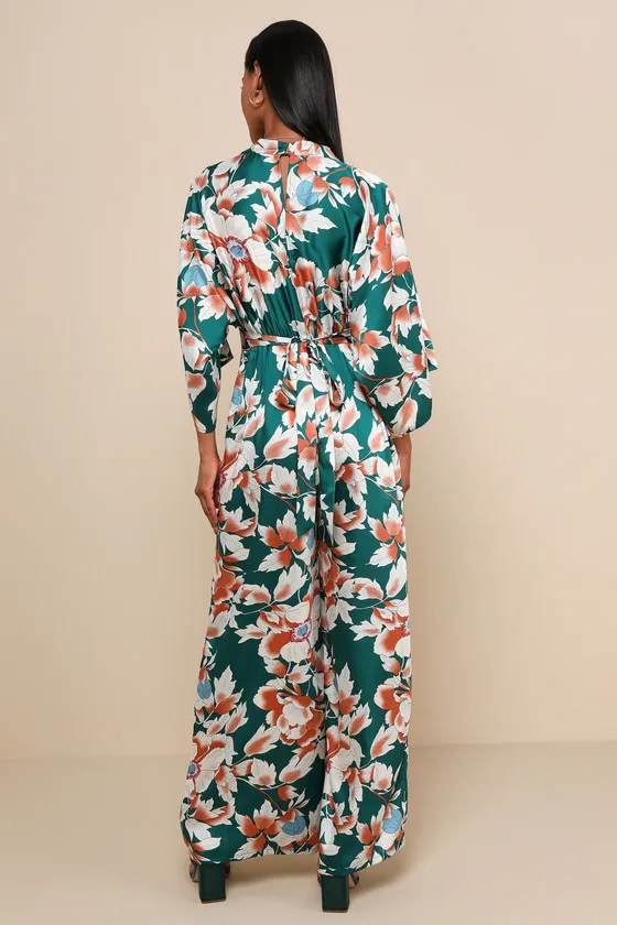 From Sunrise Teal Floral Print Wide-Leg Jumpsuit sold by Lulus product image thumbnail 2