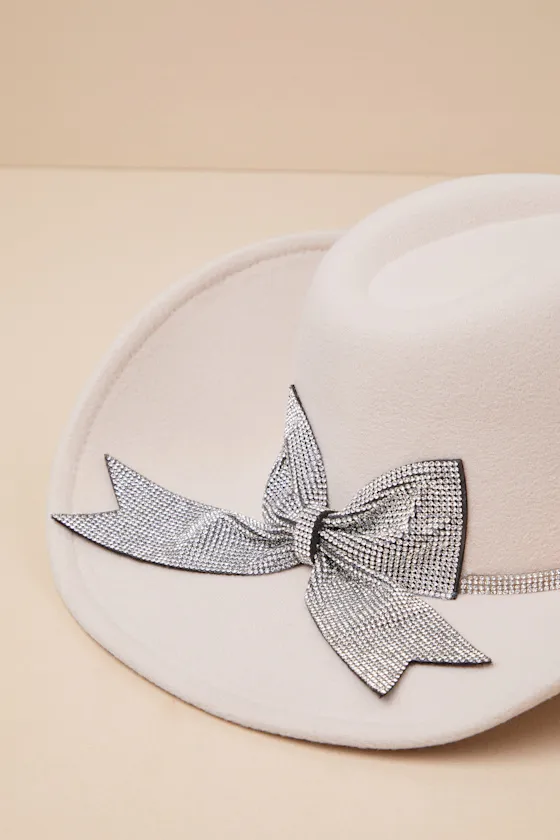 Glittering Cowgirl Bone Rhinestone Bow Western Hat sold by Lulus product image thumbnail 4