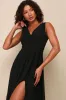 Thoughts of Hue Black Surplice Maxi Dress sold by Lulus