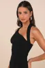 Unforgettable Composure Black Asymmetrical Halter Maxi Dress sold by Lulus