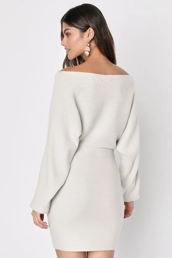 Modern Comfort Ivory Dolman Sleeve Mini Sweater Dress sold by Lulus product image thumbnail 2