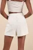Breezy Composure Ivory Textured High-Rise Shorts sold by Lulus