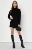 Positively Charming Black Turtleneck Mini Sweater Dress sold by Lulus