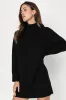 Positively Charming Black Turtleneck Mini Sweater Dress sold by Lulus