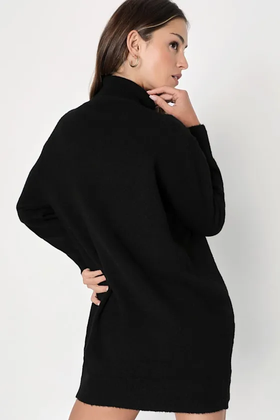 Positively Charming Black Turtleneck Mini Sweater Dress sold by Lulus product image thumbnail 3