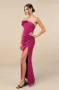 Beyond Elegant Magenta 3D Floral One-Shoulder Maxi Dress sold by Lulus
