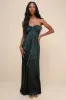 Memorable Entrance Emerald Green Strapless Satin Maxi Dress sold by Lulus