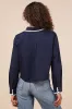 Aesthetic Charm Navy Blue Embroidered Collar Long Sleeve Top sold by Lulus