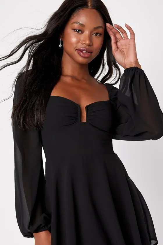 Tier to Enchant Black Long Sleeve Tiered Maxi Dress sold by Lulus product image thumbnail 3