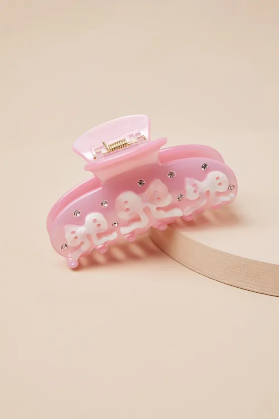 Charming Effect Pink Bow Claw Clip sold by Lulus product image thumbnail 2
