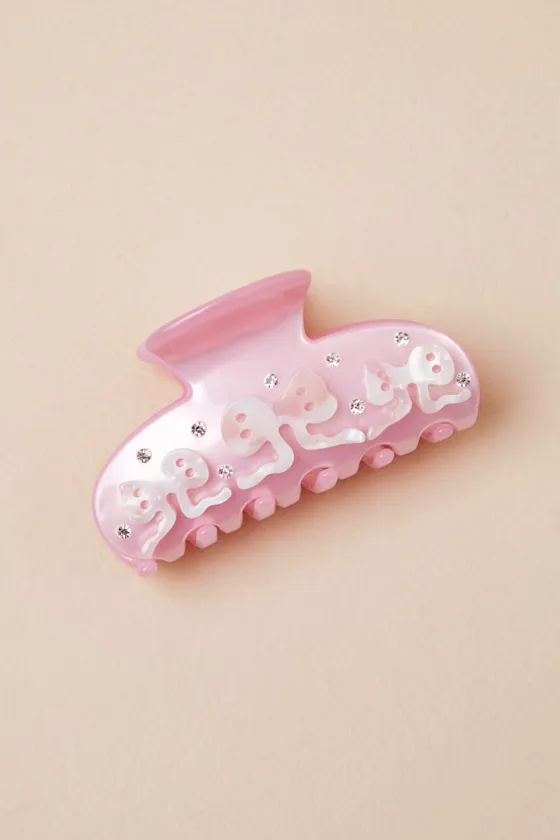 Charming Effect Pink Bow Claw Clip sold by Lulus product image thumbnail 3