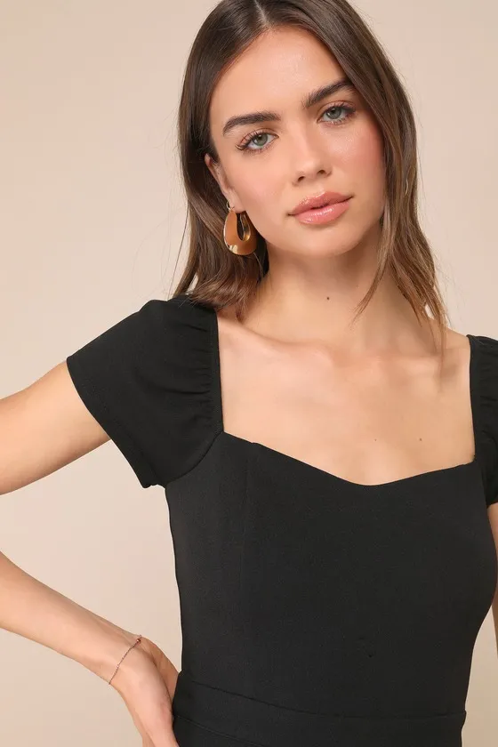 Remarkably Perfect Black Short Sleeve Skort Romper sold by Lulus product image thumbnail 4