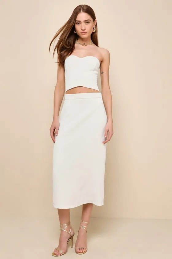 Chic Invite Cream Strapless Bustier Crop Top sold by Lulus product image thumbnail 3