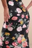 Glorious Energy Black Floral Print Satin High-Rise Maxi Skirt sold by Lulus