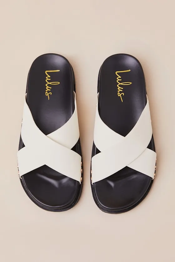 Sevyn Bone Studded Slide Sandals sold by Lulus product image thumbnail 3