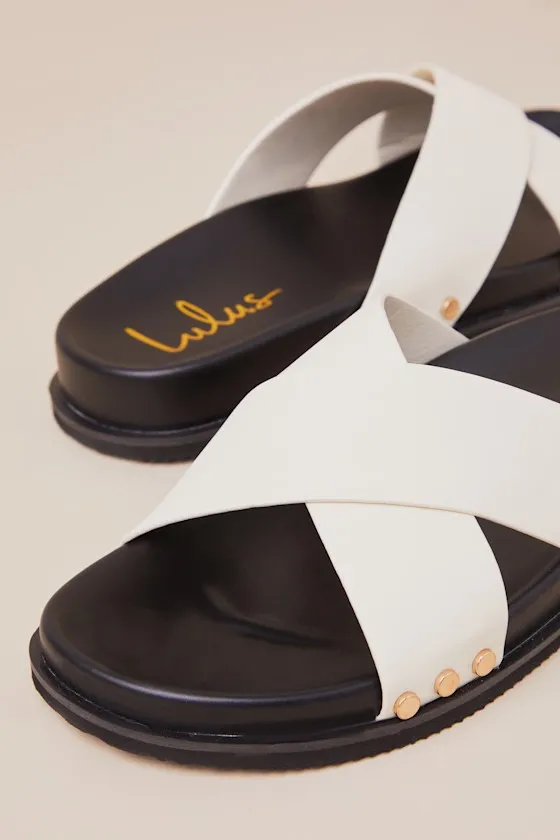 Sevyn Bone Studded Slide Sandals sold by Lulus product image thumbnail 4