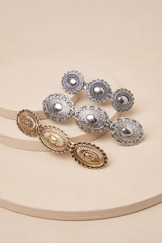 Bohemian Charm Gold and Silver Conch Hair Clip Set sold by Lulus
