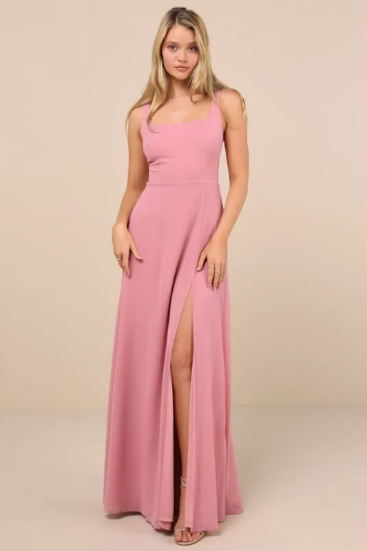 Remarkable Arrival Dusty Rose Sleeveless Maxi Dress sold by Lulus