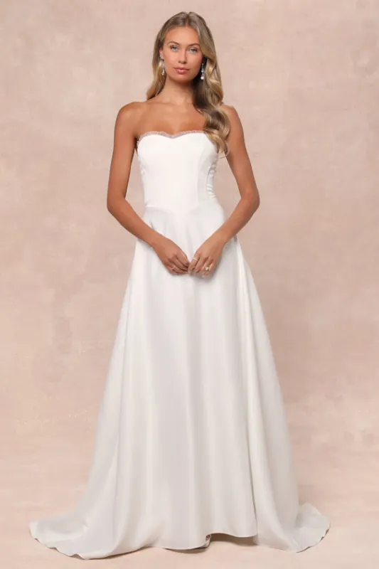 Eternal Gratitude White Floral Embroidered Strapless Maxi Dress sold by Lulus