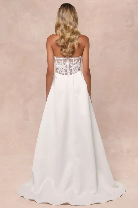 Eternal Gratitude White Floral Embroidered Strapless Maxi Dress sold by Lulus product image thumbnail 2