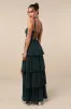 Sophisticated Occasion Emerald Green Bustier Lace-Up Maxi Dress sold by Lulus