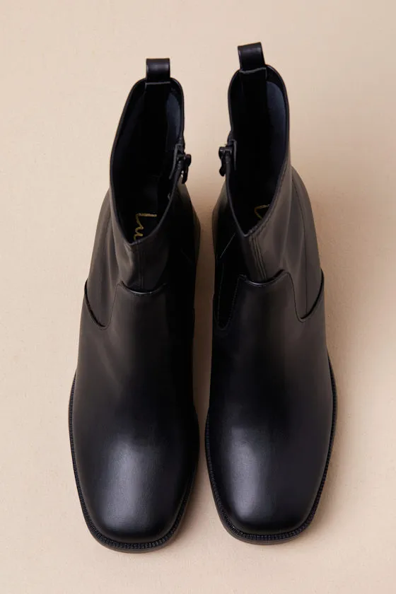 Harrington Black Platform Ankle Boots sold by Lulus product image thumbnail 4