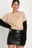 Unforgettable Energy Black Vegan Leather Mini Skirt sold by Lulus